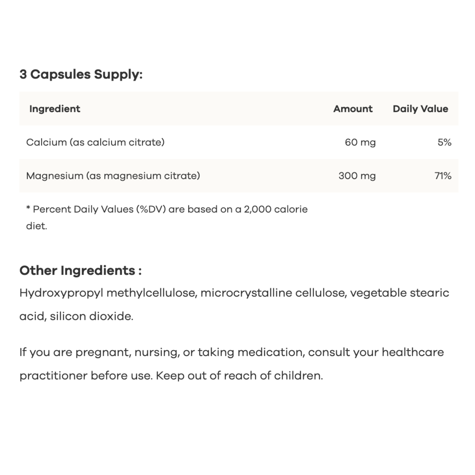 Magnesium Citrate - 120 Capsules