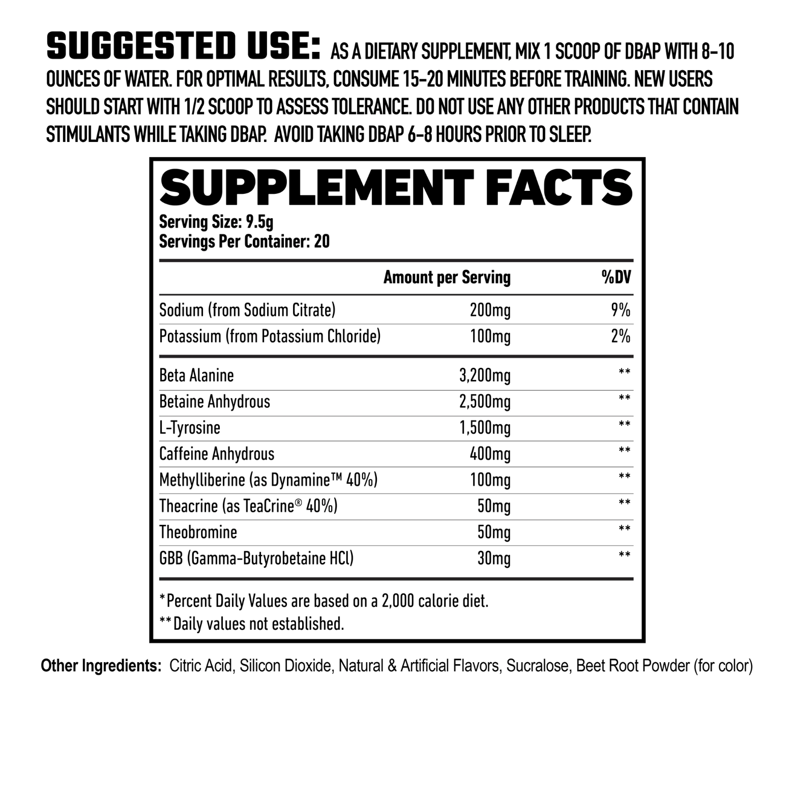 DBAP EXTREME HIGH-STIM PRE-WORKOUT - 20 Serving