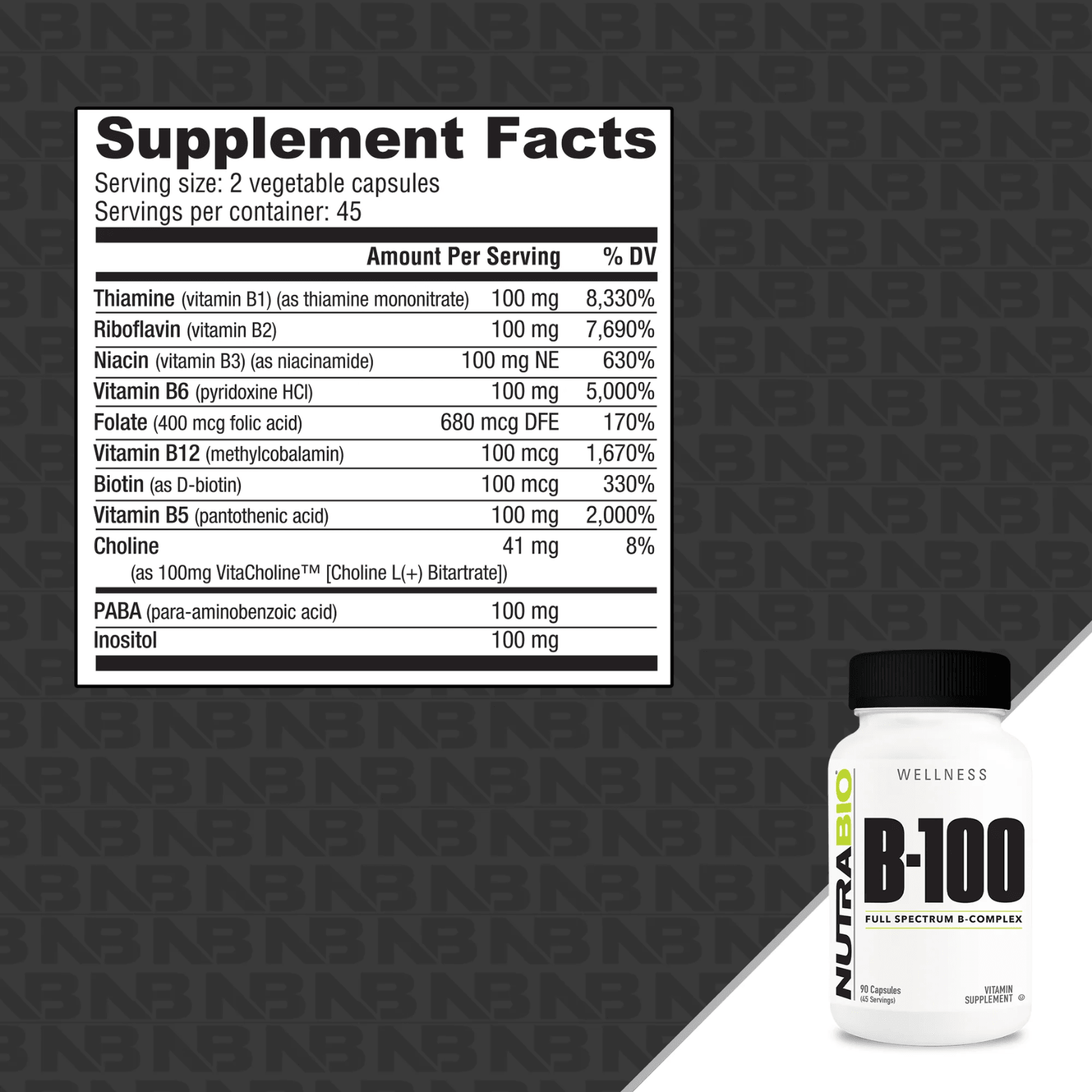 B100 FULL SPECTRUM B - COMPLEX - 45 Serving - Competitive Edge Nutrition