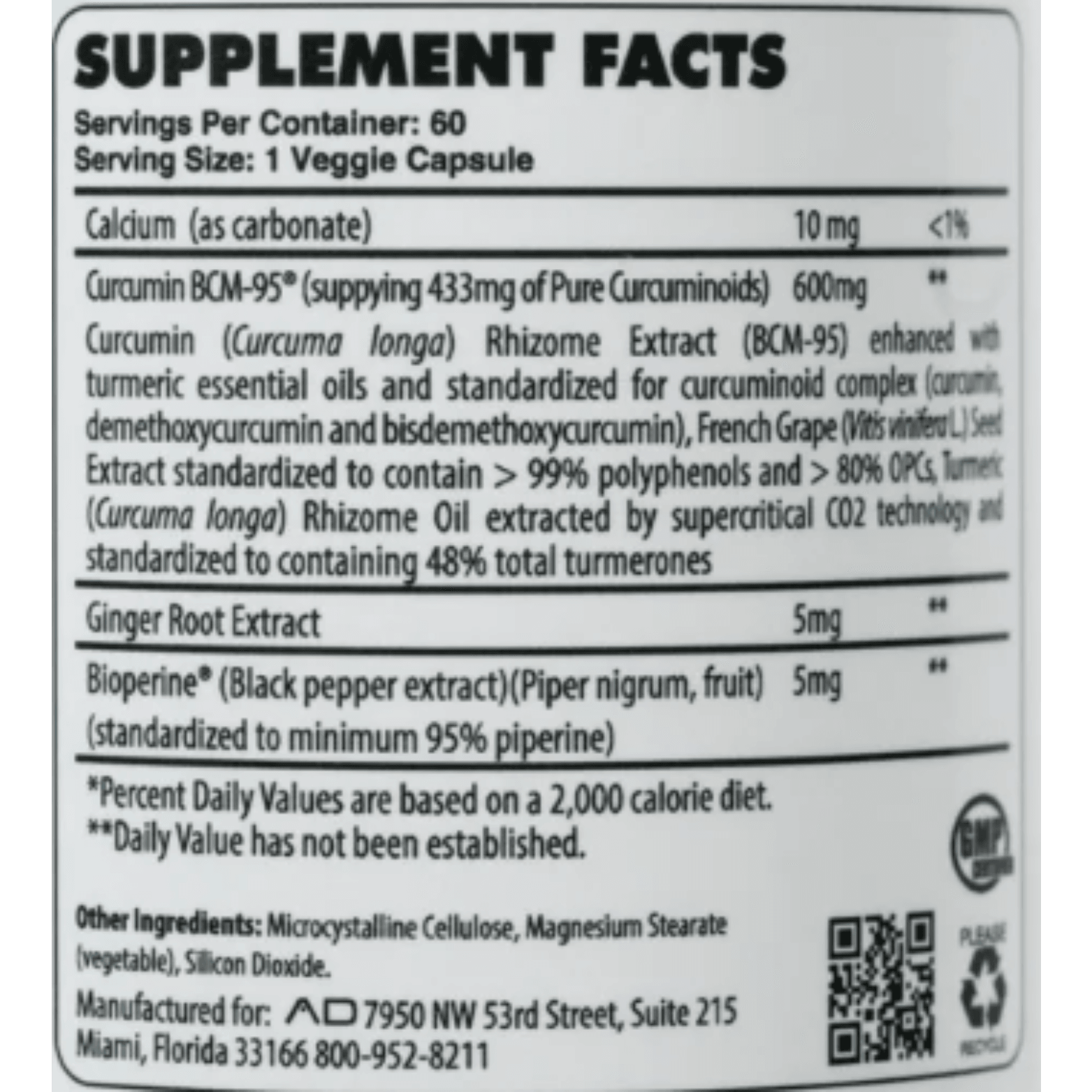 BCM - 95 CURCUMIN ANTI - INFLAMMATORY SUPPORT - 60 Serving - Competitive Edge Nutrition