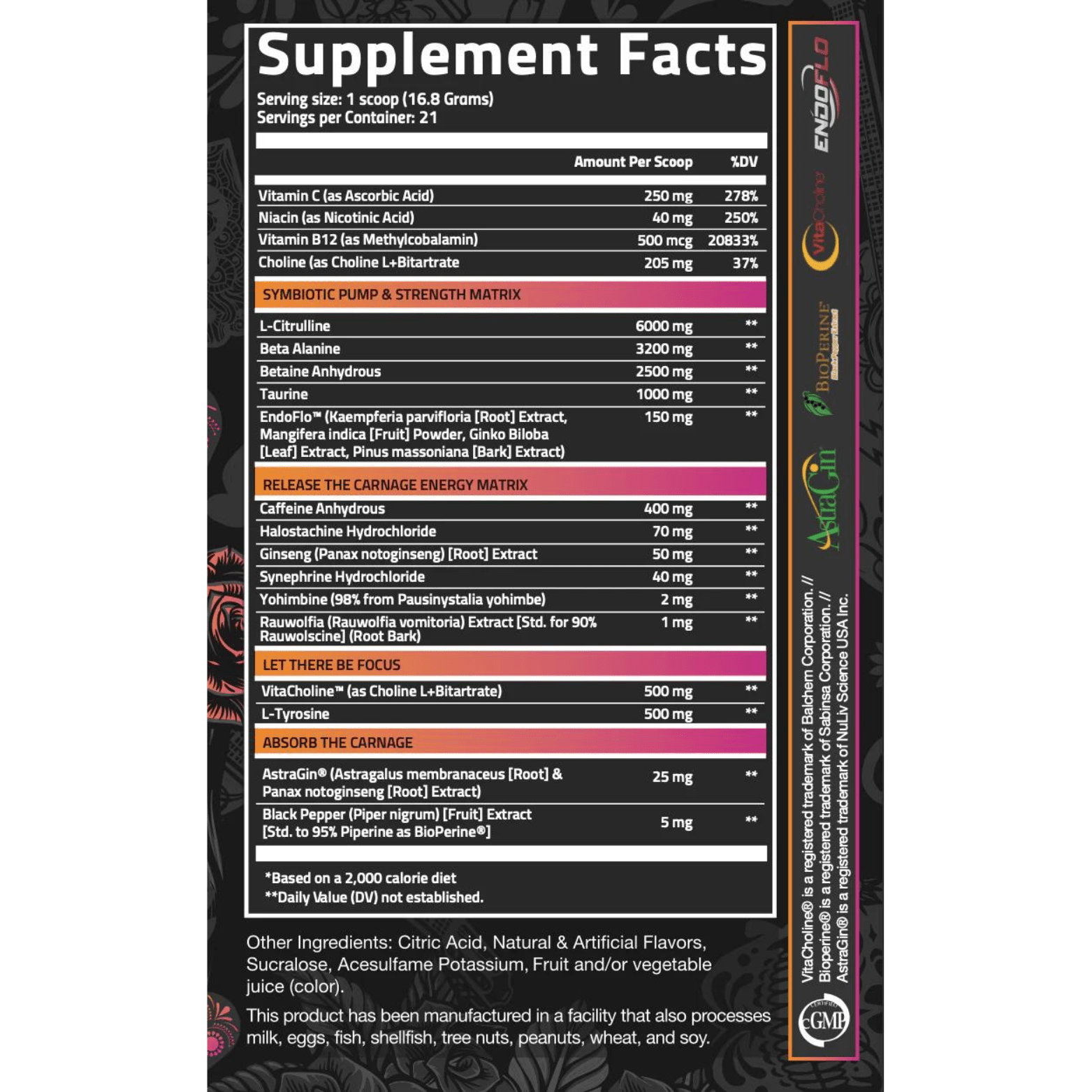 CARNAGE ADVANCED PRE - 21 Servings - Competitive Edge Nutrition