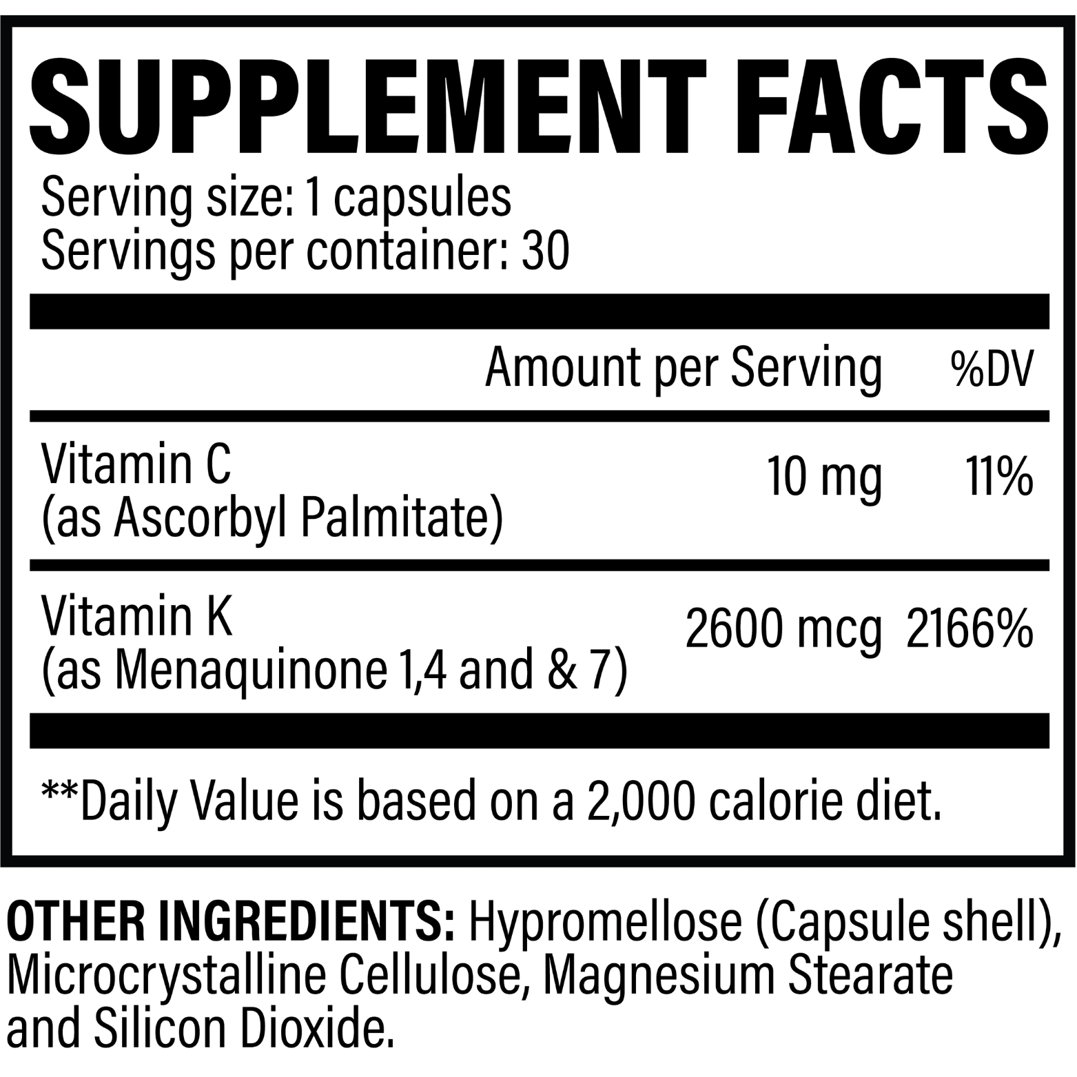 K2 2600mcg - 30 Serving - Competitive Edge Nutrition