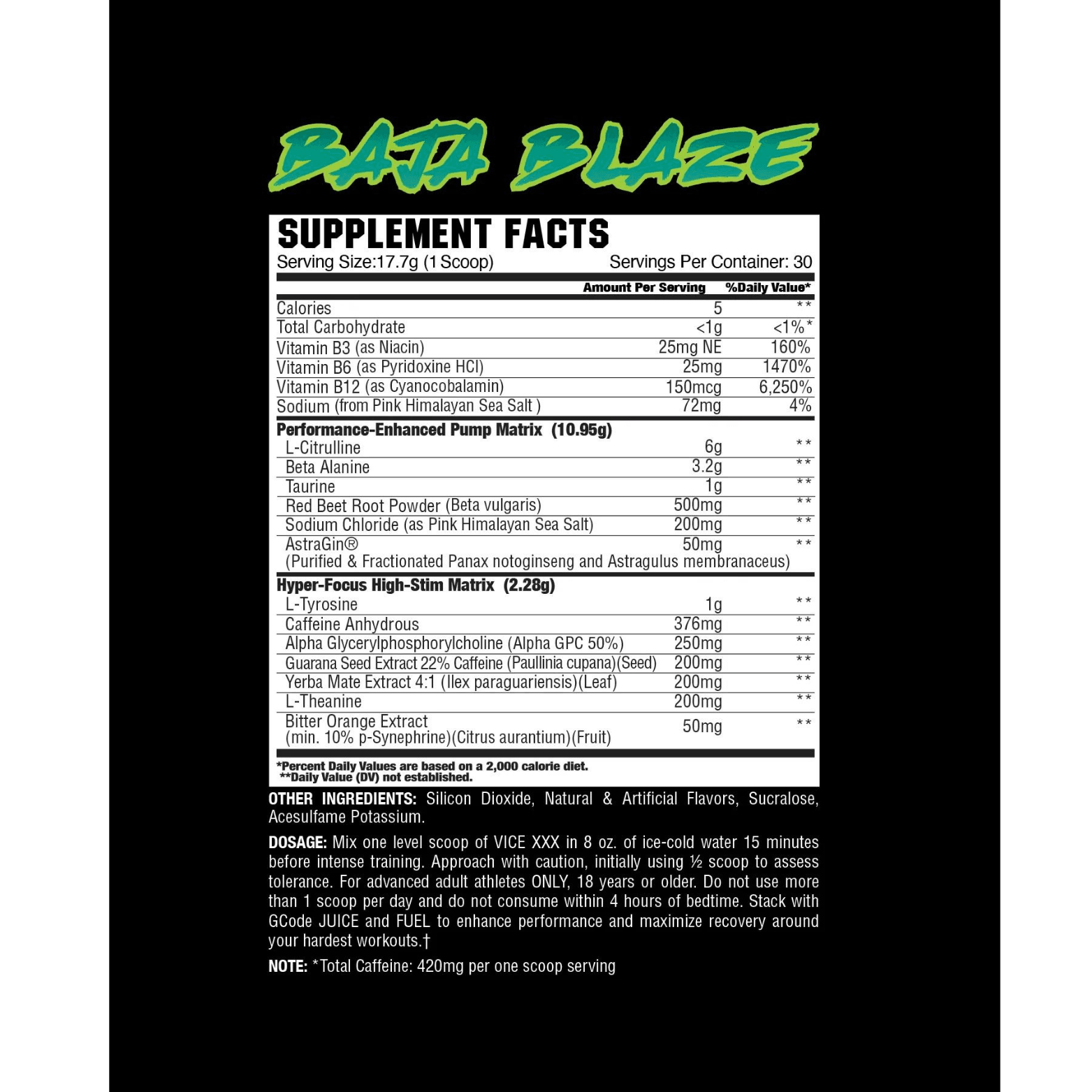 VICE - XXX: EXTREME PRE WORKOUT - 30 Servings - Competitive Edge Nutrition