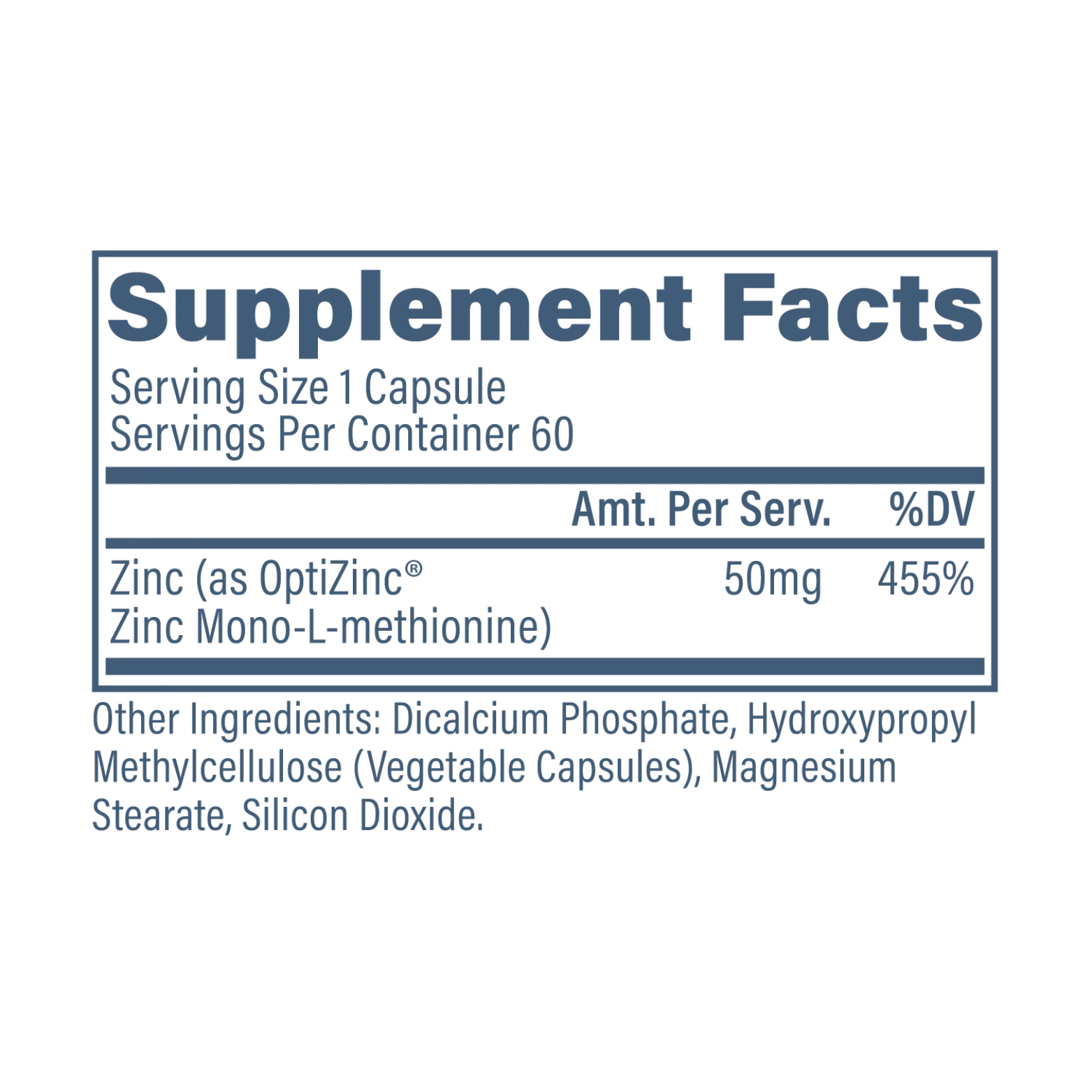 OptiZinc 50mg - 60 Serving